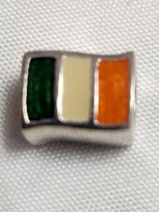 Solvar Jewelry - Solvar Sterling Silver and Enamel Ireland Flag Charm